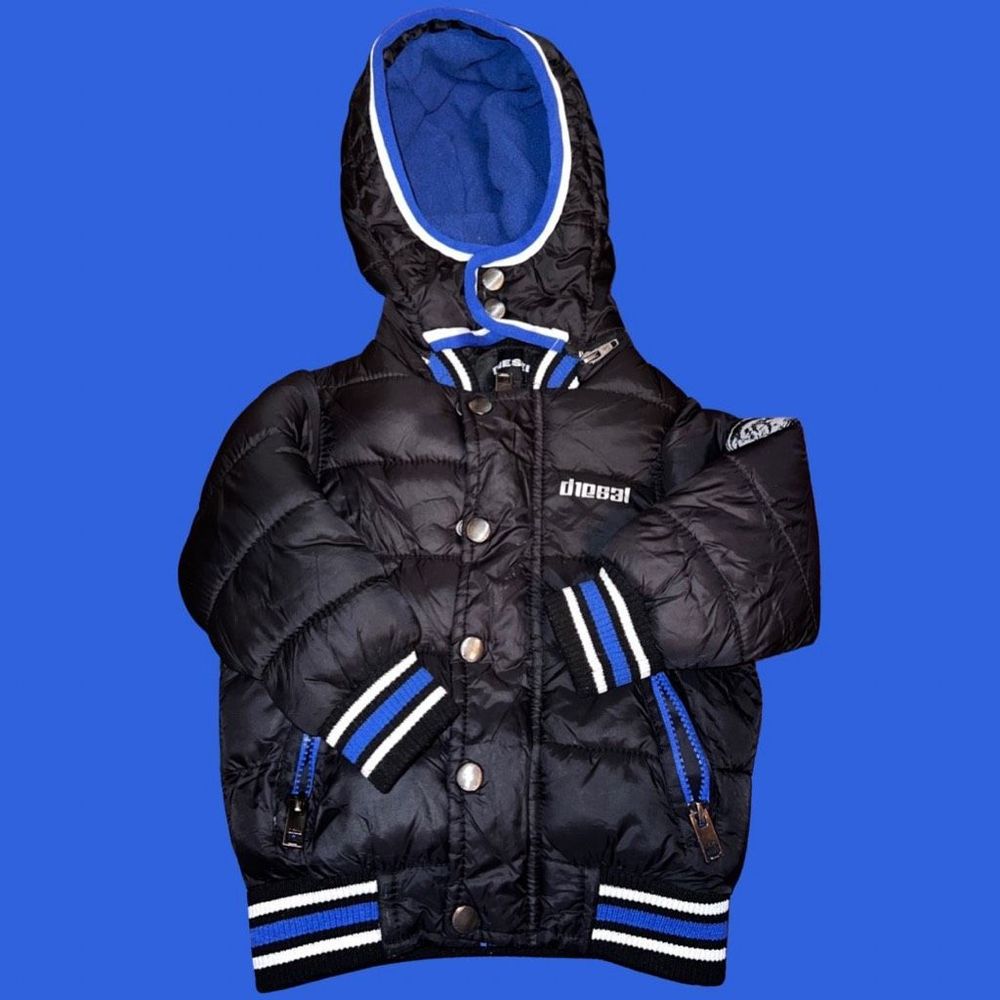 Toddler Diesel Black Blue Puffer Jacket Size 2T